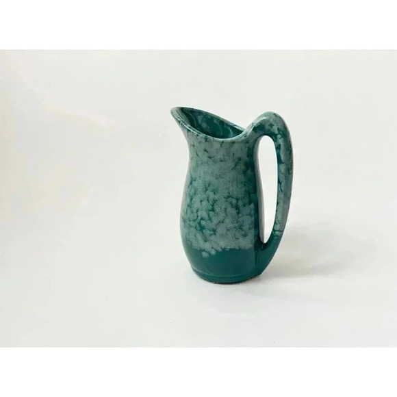 Vintage handmade Turquoise Drip Glaze MCM Pitcher - Picture 5 of 7